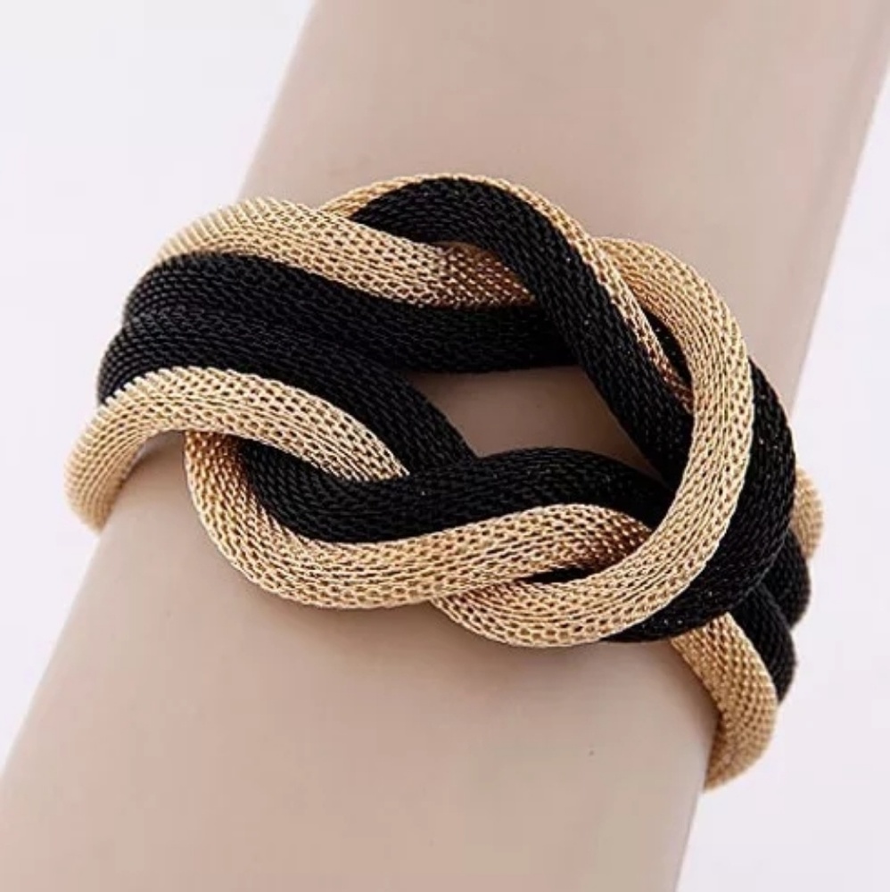 Braded Women Gold & Black Bracelet
